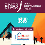 Visuel AURA Hlm, partenaire de l’EnerJ-Meeting Lyon 2026 « BÂTIR 2050 » AURA Hlm